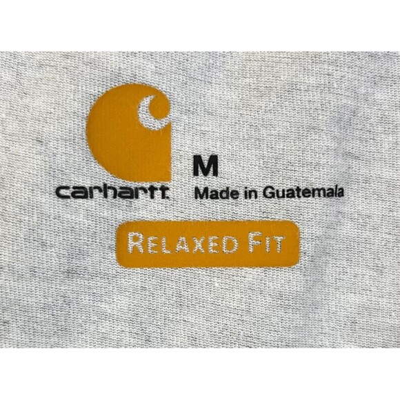Carhartt 1/4 Zip T-Shirt Men's Medium Relaxed Fit Long Sleeve Gray - Picture 4 of 7